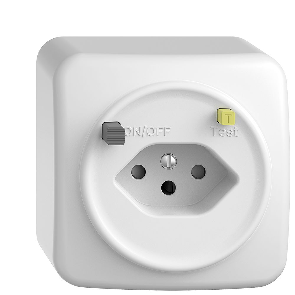 AP-Steckdose STANDARDdue T13 FI 30mA weiss, mit Shutter