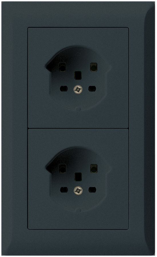 UP-Kombi 2×1 HA kallysto.line 2×Typ 25 mit Steckklemmen schwarz