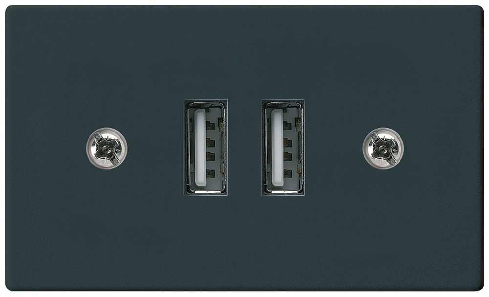EB-Steckdose 2×USB HA FLF 2400mA schwarz