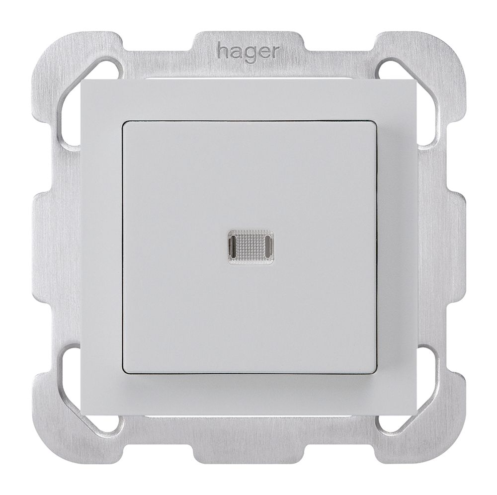 UP-Leuchtdruckschalter kallysto 3/2L hellgrau mit Befestigungsplatte