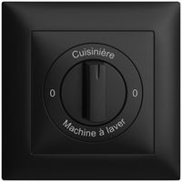 Frontset 0-Cuisinière-0-Machin à laver EDIZIOdue 88×88mm schwarz