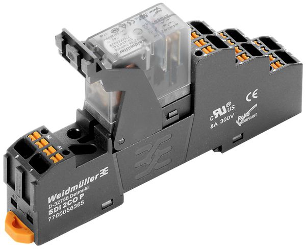 Interface relais WM 24VDC LED vt diode d.prote. 2 contacts inv. 250VAC 5A PUSHIN