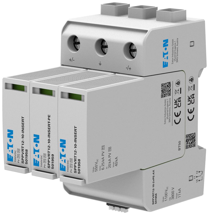 Déflecteur combiné Eaton SPPVRT12-10-2+PE DC 1000V 3.8kV