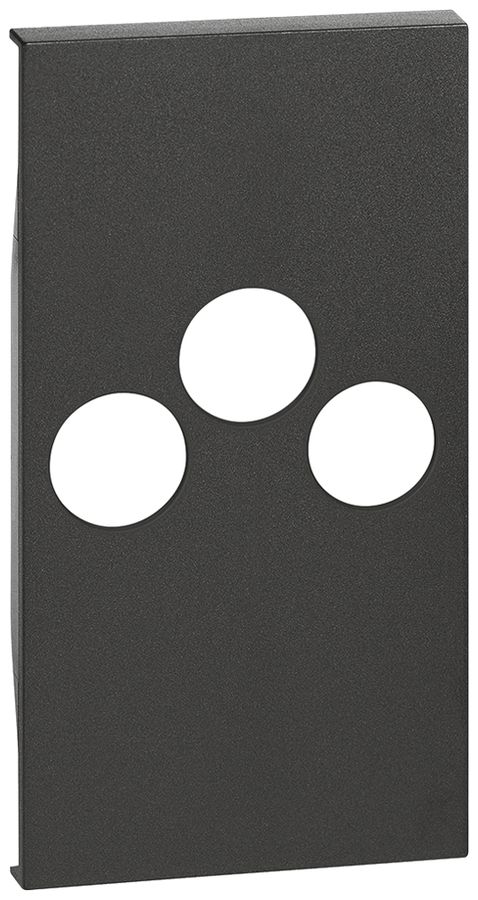 Cache Living Now pour TV 3 trous TV-R-SAT 2 modules noir