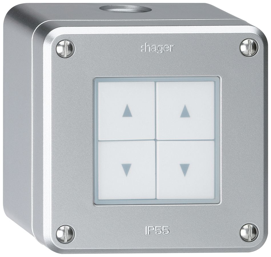 Interruttore per tapparelle AP robusto IP55 alluminio con 4 tasti di comando