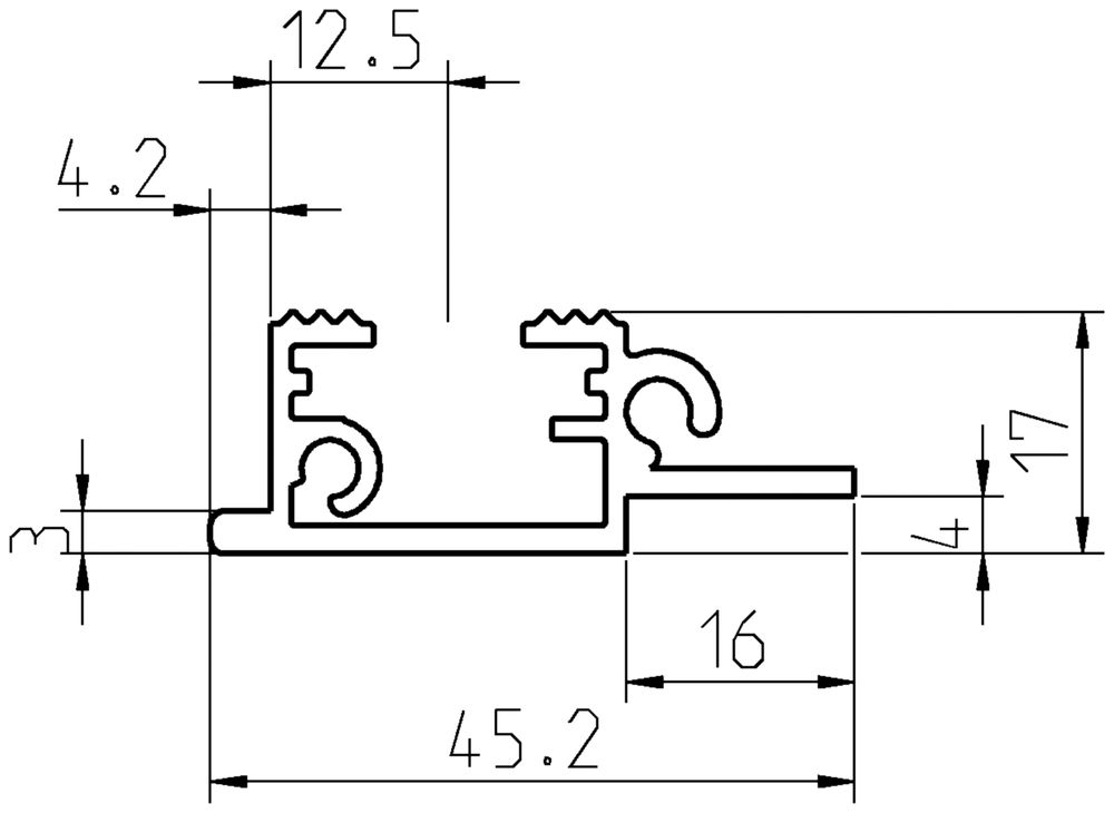 Profil à assembler Almatec SBG 41.1, 3m