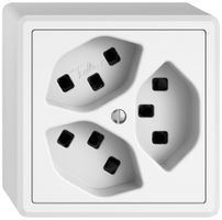 AP-Steckdose EDIZIO.liv SNAPFIX® 3×T23 ws