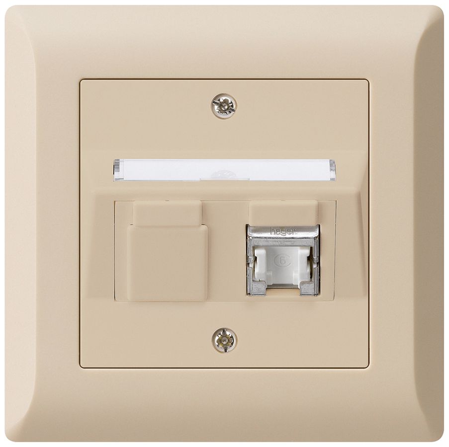 Kit di montaggio INC kallysto.line C cat.6 1RJ45/s beige