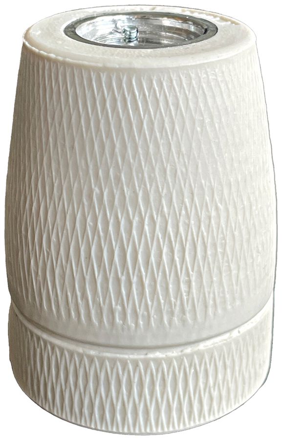 Fassung Elektrogros E27 3/8" ≤220°C Ø47×62.5mm mit Erde weiss