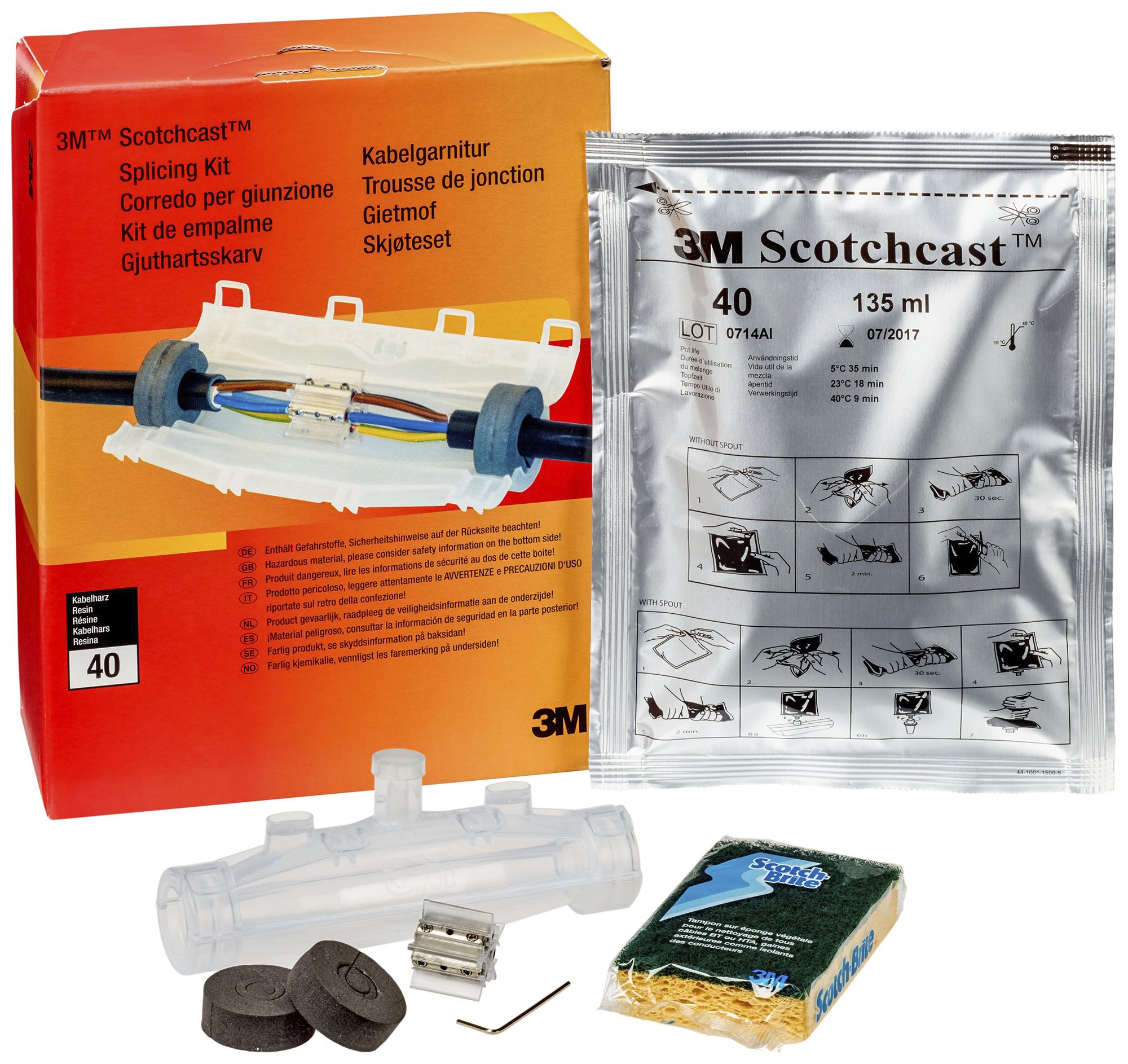 Verbindungsmuffe 3M Scotchcast 92-NBA 1C 4×1.5…6mm²/5×1.5…6mm²