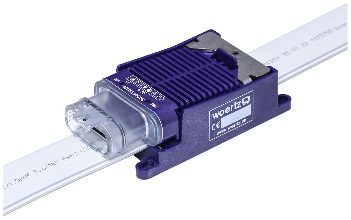 Schnellanschlussdose Woertz für Flachkabel DALI 5×2.5+2×1.5mm² IP68 L3 3P C1