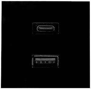 EB-USB-Ladesteckdose Shelly USB Charger 1×USB-A 1×USB-C 3000mA 5…12V schwarz