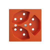 Frontset EDIZIOdue orange 60×60mm 3×T13 mit Linse