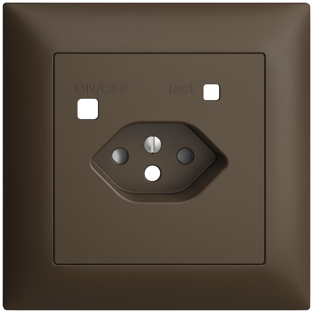 Frontset EDIZIOdue zu FI-Steckdose FMI, T13, shutter, coffee