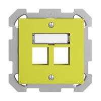 UP-Montageset EDIZIOdue FM, Geradeauslass, für 2×Keystone, lemon