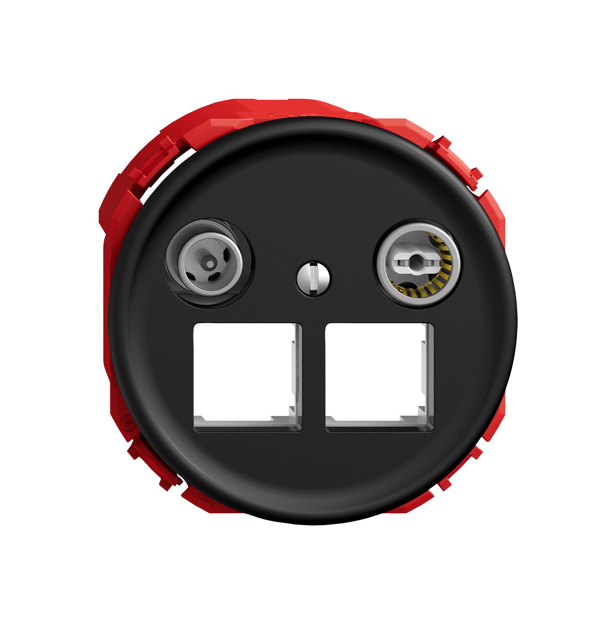 Prise multimédia TV-R STANDARDdue SNAPFIX® EASYNET p.2×RJ45 S-One 19dB no