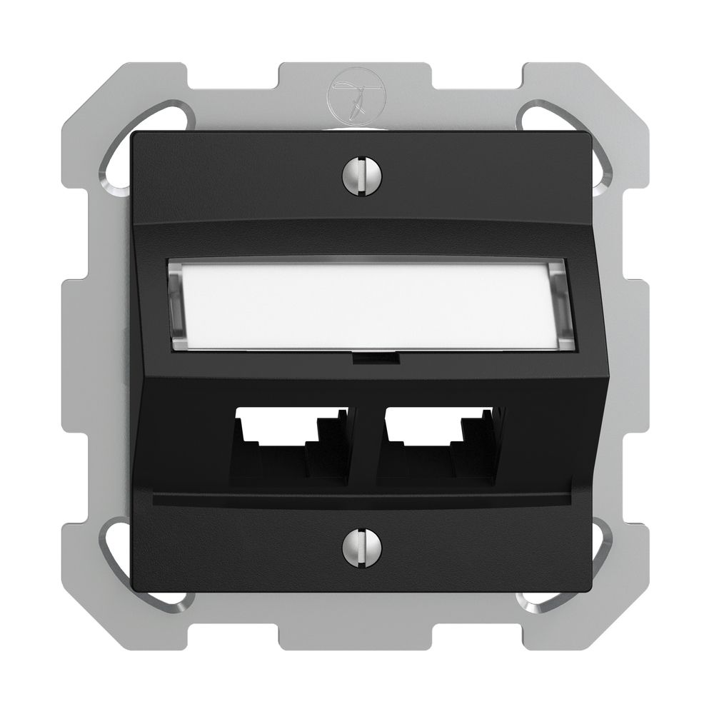 Kit di montaggio INC S-One EDIZIOdue FM per 2×RJ45 obliquo, nero