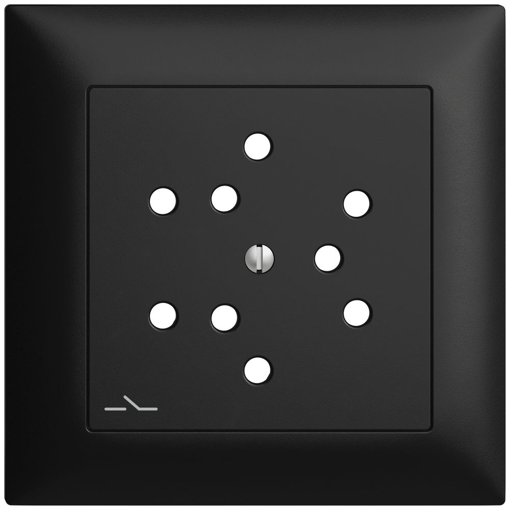 Frontset EDIZIOdue schwarz 88×88mm 3×T12/1