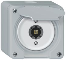 Contatto rotativo a chiave AP robusto 2P 2NO 20A 250V 86×86mm grigio