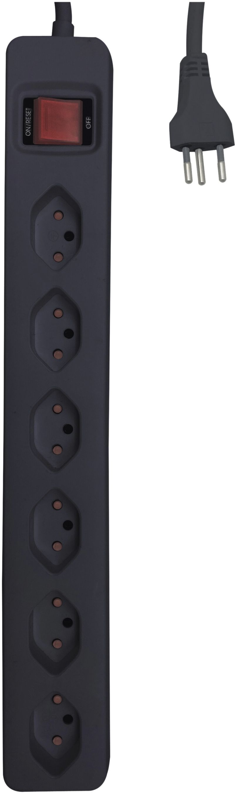Prise multiple avec interrupteur ELBROLINE 6×T13 90° 3m noir