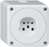 AP-Steckdose HA robusto Typ 25 mit Steckklemmen weiss