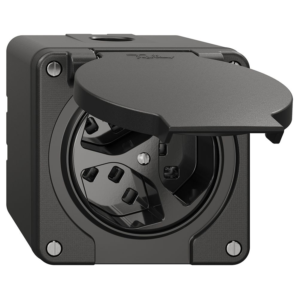 NAP-Steckdose NEVO, 3×T23, IP21, schwarz