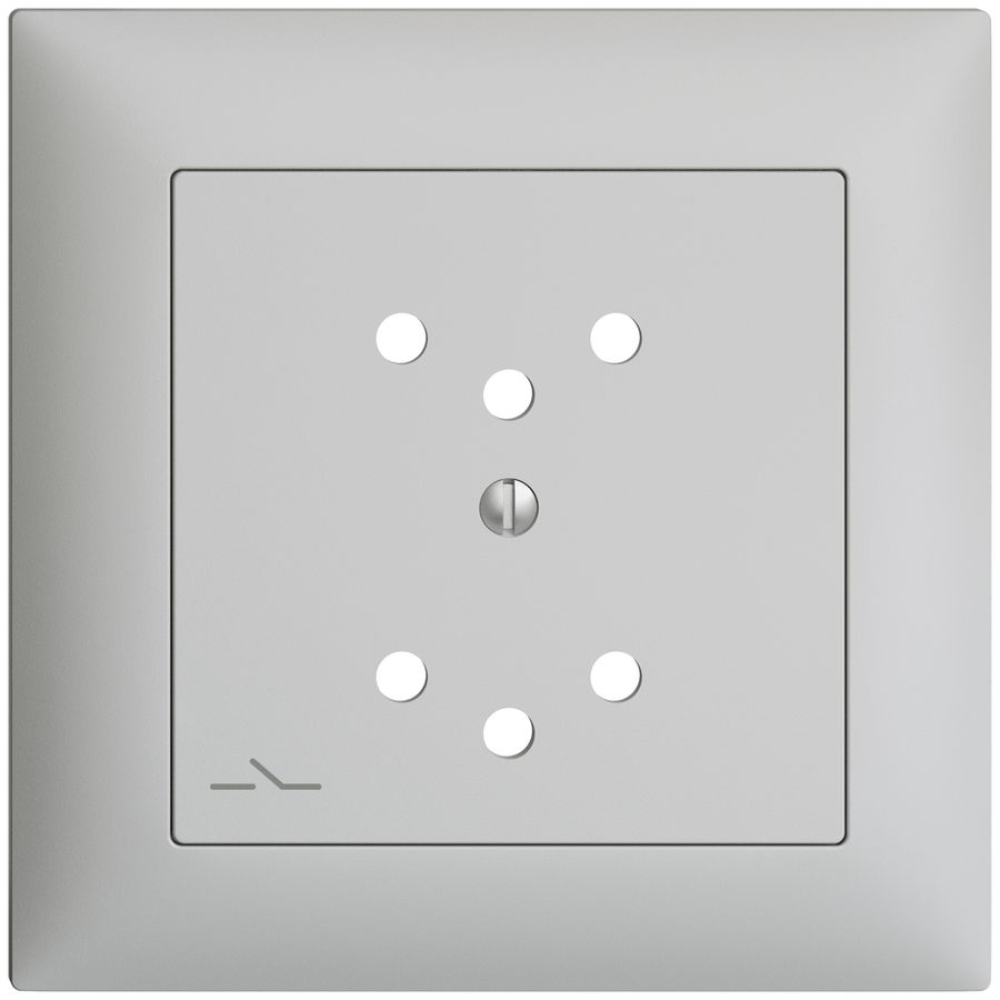 Frontset EDIZIOdue hellgrau 88×88mm 2×T12/1 mit Shutter