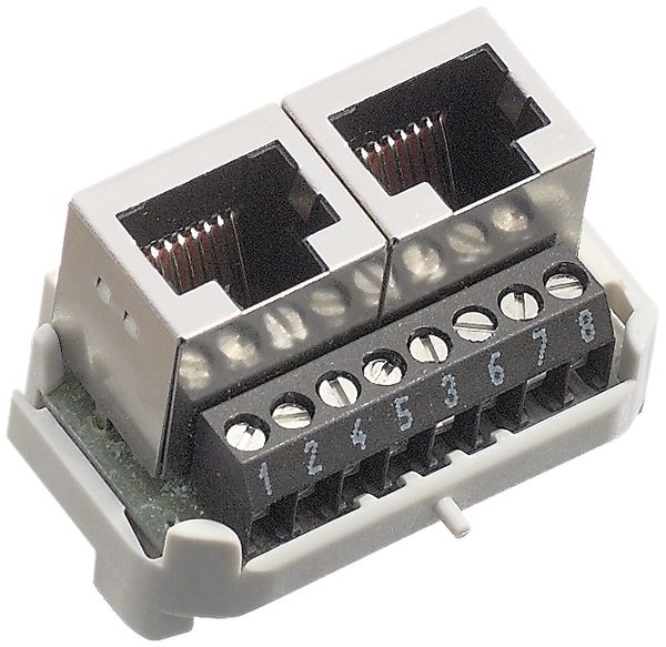 Einsatz ISDN R&M 2×RJ45/s 8P parallel Schraubklemme swissline