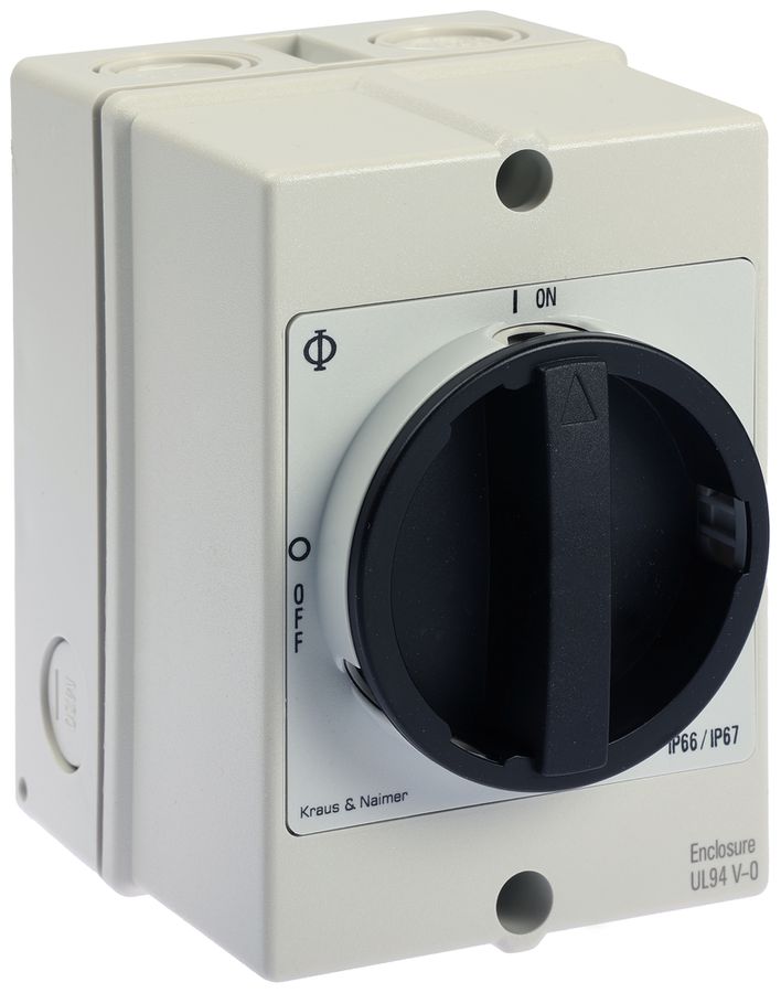 Sectionneur de charge AP Kraus & Naimer 4P 20A 600V IP66 noir