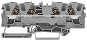 Borne de passage joignable WAGO TOPJOB S 6mm² 41A 800V Push-in 4×1 DIN35 gr/jn
