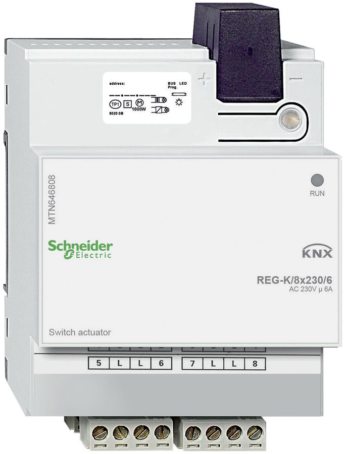 Attuatore-commutatore AMD KNX SE, 8×230V, MTN646808