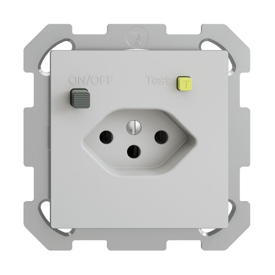 UP-Steckdose EDIZIOdue T13 FI 30mA FM, hellgrau
