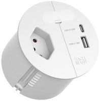 Prise de table ENC BACHMANN LOOP IN CHARGE 1×T13 2×USB Ø80mm blanc mat GST18