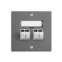 Presa audio Push Type EDIZIOdue F, 2×, kit di dicitura, grigio scuro