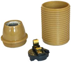 Portalampada Elektrogros E14 thermoplast con filetto esterno oro