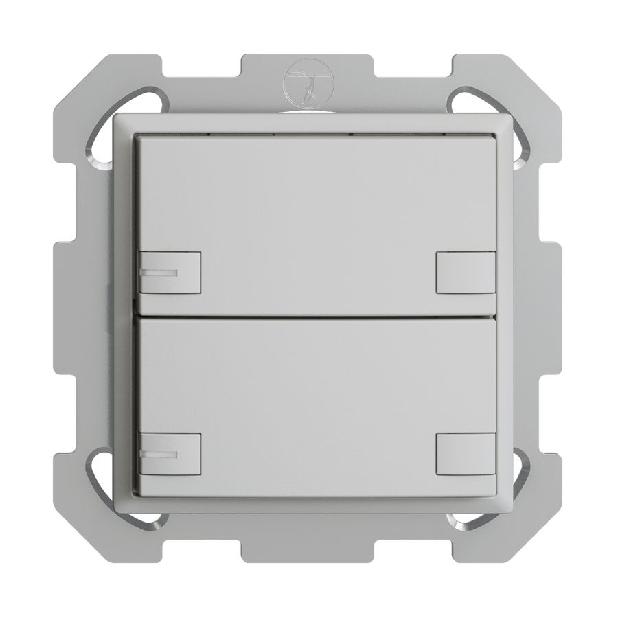 UP-Taster KNX 2-fach EDIZIOdue colore hellgrau RGB mit LED