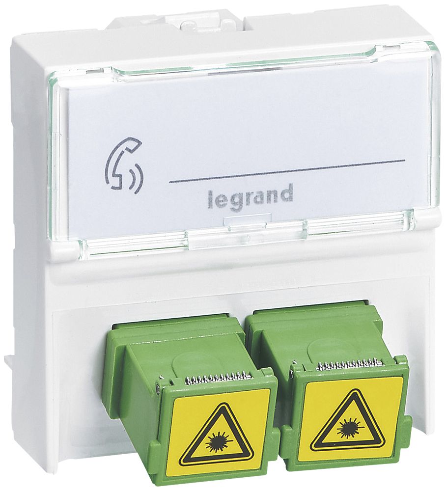 Prise de raccordement MOS LWL 2×SC/APC Simplex 2 modules blanc