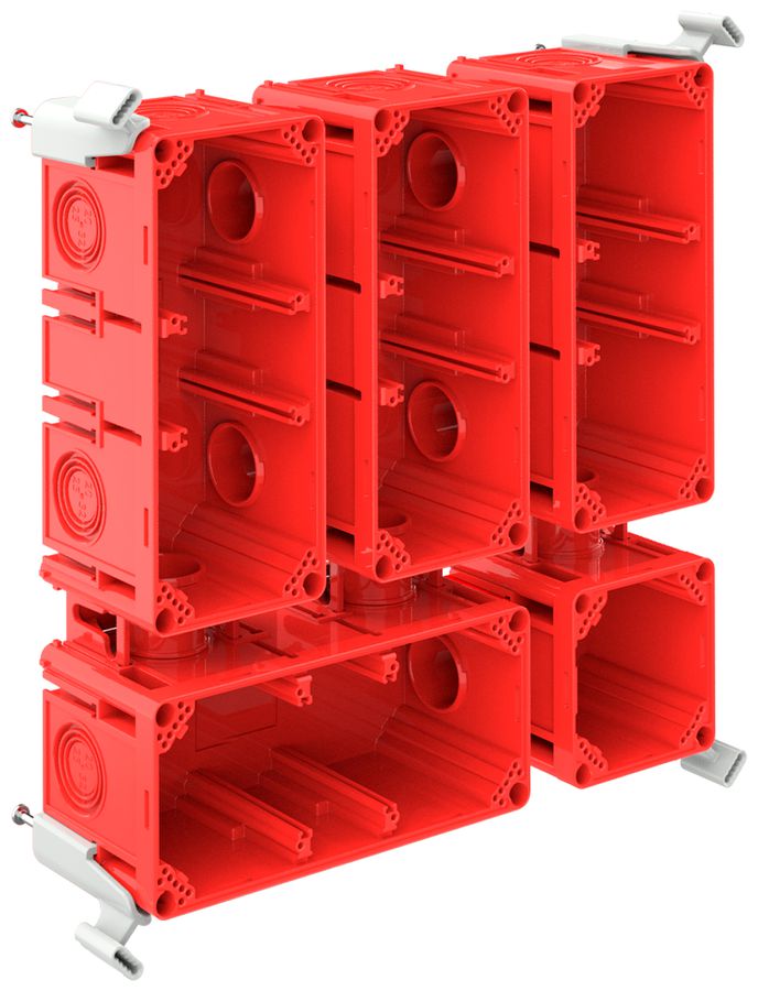 NUP-Einlasskasten CRALLO-LEU 278×278×73mm 3×3 Halogenfrei rot