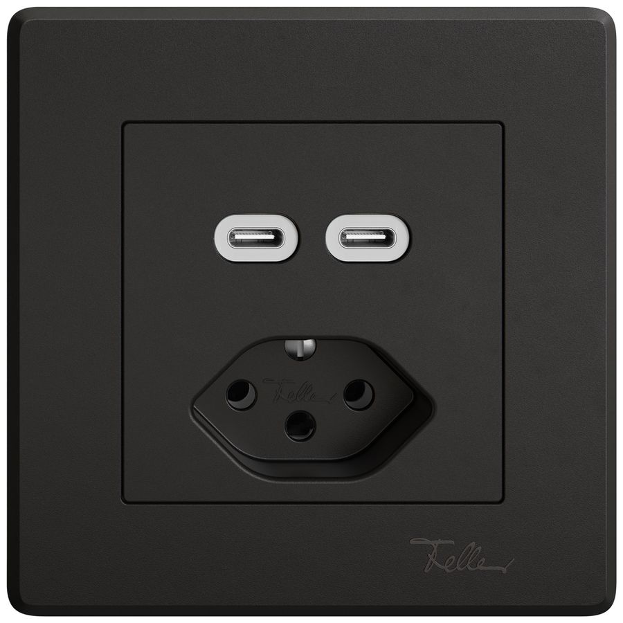 Prise de charge USB ENC EDIZIO.liv SNAPFIX® USB C+C/T13 3A 230VAC no