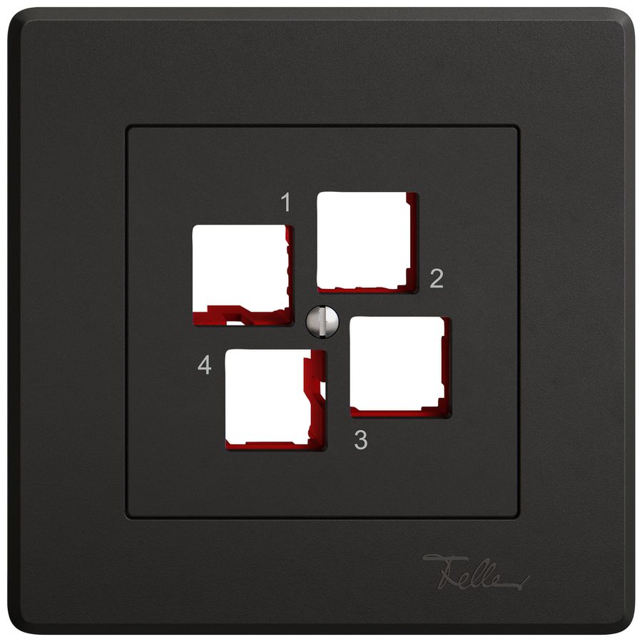 UP-Montageset EDIZIO.liv EASYNET S-One SNAPFIX® gerade 4×RJ45 sz