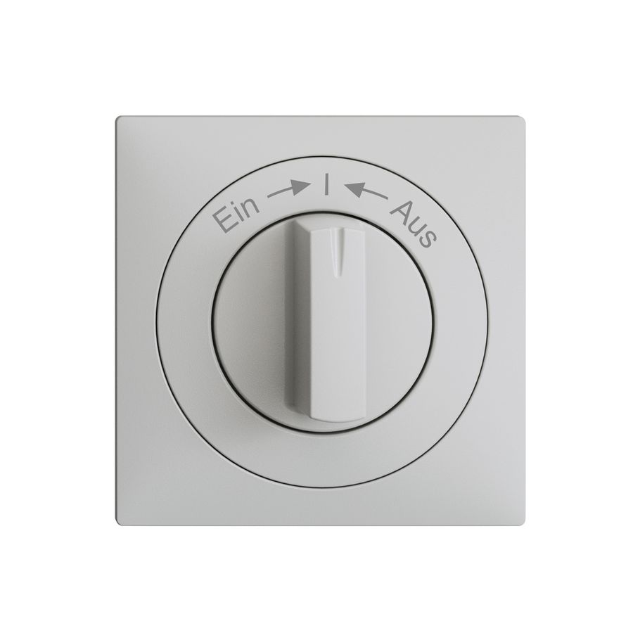 Frontset EDIZIOdue Ein->I<-Aus hellgrau 60×60mm für Schwenktaster