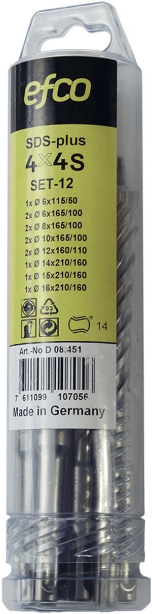Bohrer-Set EFCO SDS-plus 4×4 S, 12-teilig, (Ø6…16mm)