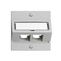 Montageset S-One EDIZIOdue F für 2×RJ45 schräg, hellgrau