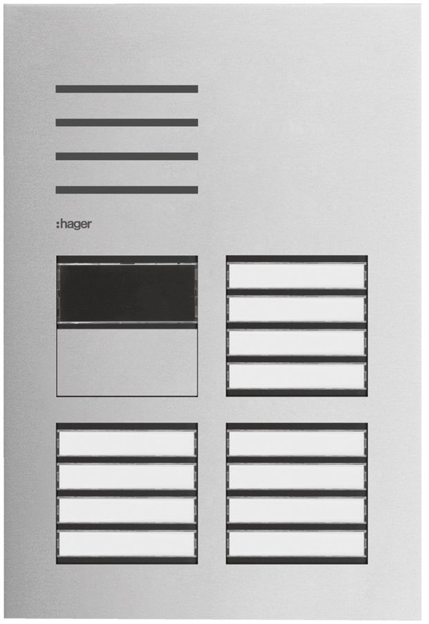 Aussenstation Audio Hager elcom.one 2-Draht mit LED für 12Wohnungen Edelstahl