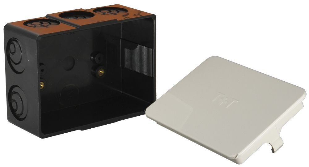 Boîte de passage ENC Weidmann, vide, noir, avec couvercle