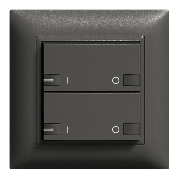 Kit frontale INC ON-OFF 2c/2t. LED ZEP 88×88mm nero