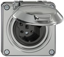 Prise ENC ELEMENT SNAPFIX® 1×type 25 16A 440V avec clapet IP20 alu