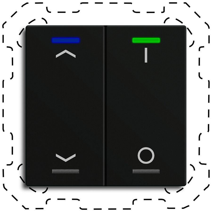 EB-Taster KNX RGBW MDT BE-TAL600216.C1 2T/4B schwarz matt "Jalousie"-"I/O"