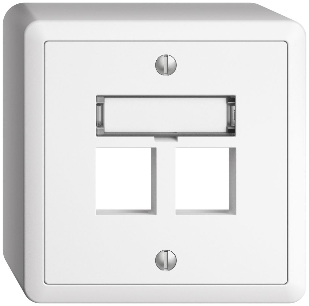 Kit de montage AP EDIZIOdue, sortie droite, pour 2×Keystone, blanc