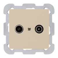Presa di passaggio INC kallysto R/TV 19dB beige con piastra di fissaggio